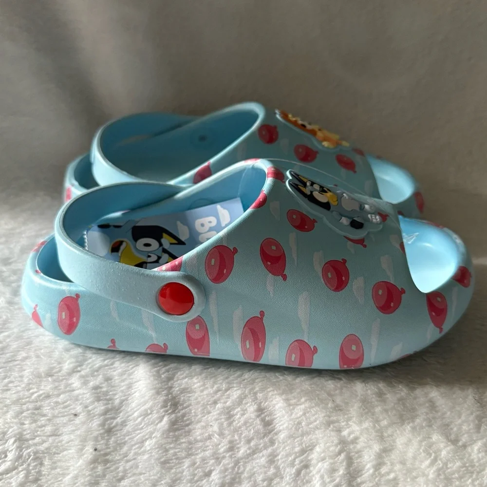 Bluey Kids Cartoon‎ Character Light Blue Clogs Size 11-12 Slip On Shoes New.